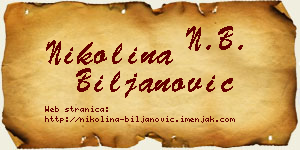 Nikolina Biljanović vizit kartica